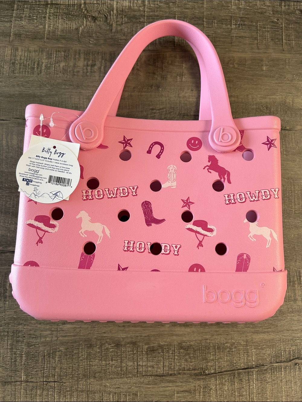 Bogg Bag Pink 'Howdy' Western Tote